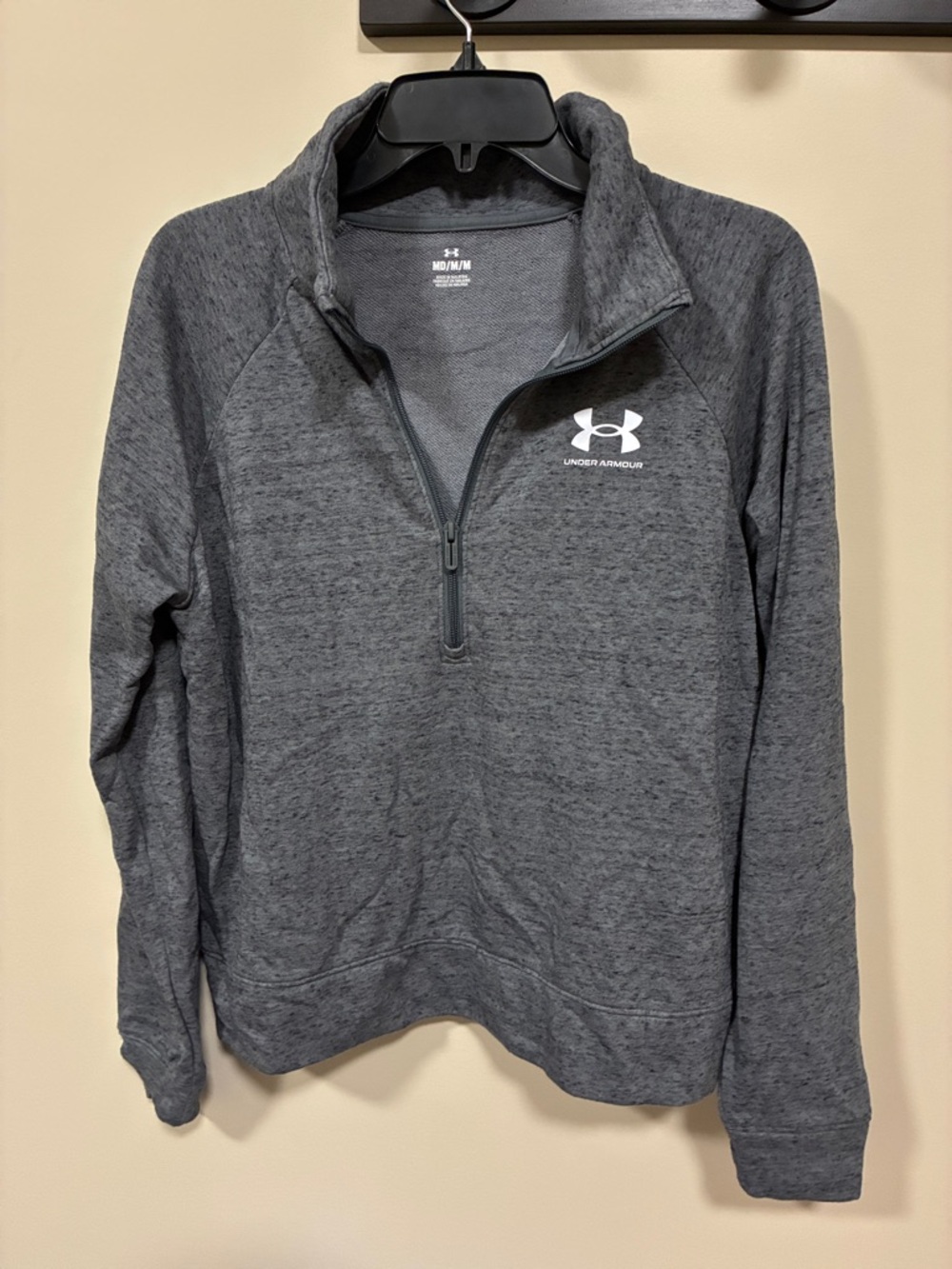Under Armour Dark Gray Heather Quarter-Zip Pullover cropped medium